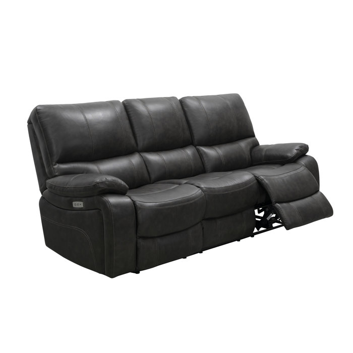 Steelside™ Flagg 86" Genuine Leather Pillow Top Arm Reclining Sofa